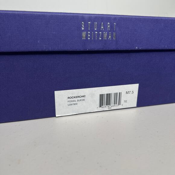 Stuart Weitzman Taupe Suede Rocker Chic Slouchy Boots Size 7.5 - Picture 11 of 13